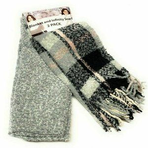NEW Emanuel Geraldo Blanket & Infinity Scarf 2pack